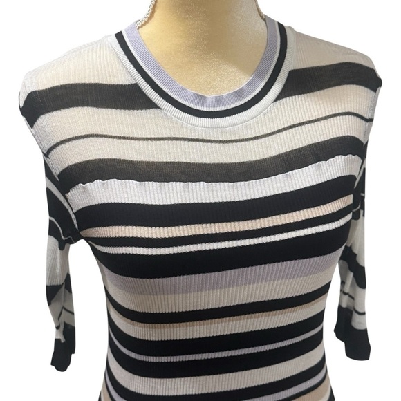 Hugo Boss Y2K Elauren Ribbed Jersey Top Striped Multicolor Women's Size XS - Picture 5 of 13
